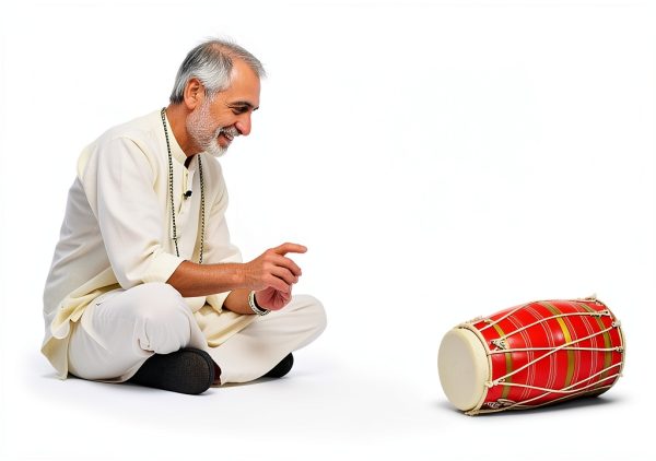 Indian Folk Drum Wood Painted Musical Instrument-3