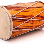 Indian Dholak Drum Handmade Wood Leather-0
