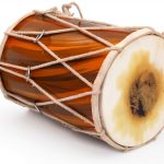 Indian Folk Drum Painted Wood Dholak30-0