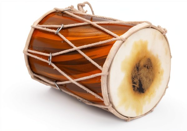 Indian Folk Drum Painted Wood Dholak30-0