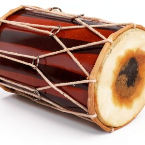 Indian Folk Drum Wood Painted Brown Dholak29-0