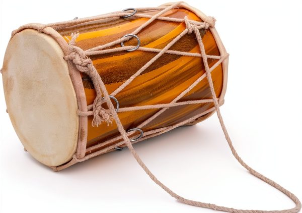 Indian Folk Drum Painted Wood Dholak30-8