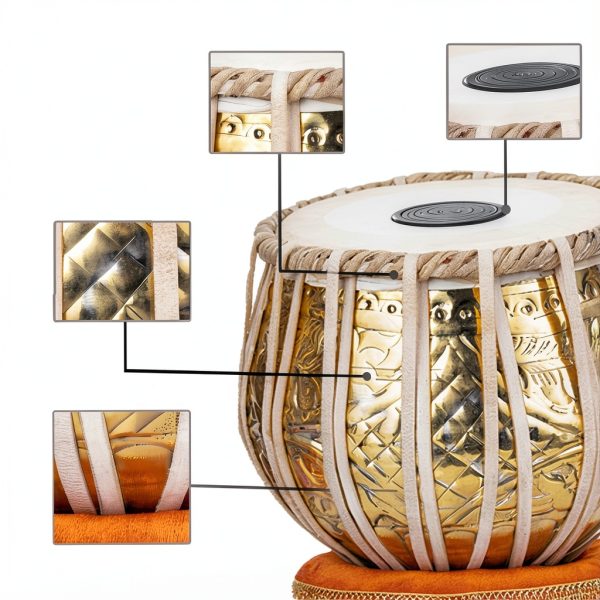 Tabla Set Golden Professional Brass Wood-5