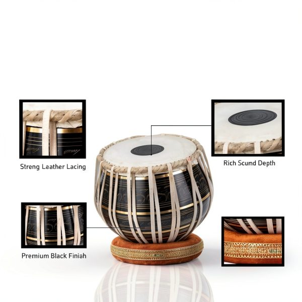 Tabla Drum Set Black Brass by Queen Brass-2