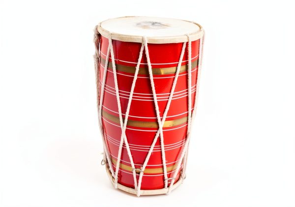 Indian Folk Drum Wood Painted Musical Instrument-6