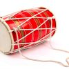 Indian Folk Drum Wood Painted Musical Instrument-0