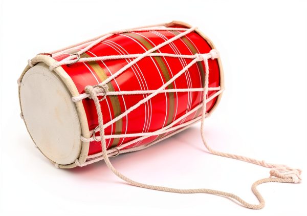 Indian Folk Drum Wood Painted Musical Instrument-0