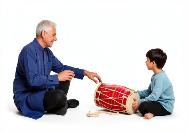 Indian Folk Drum Wood Painted Musical Instrument-4