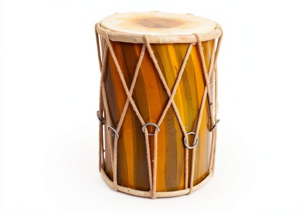 Indian Folk Drum Painted Wood Dholak30-1
