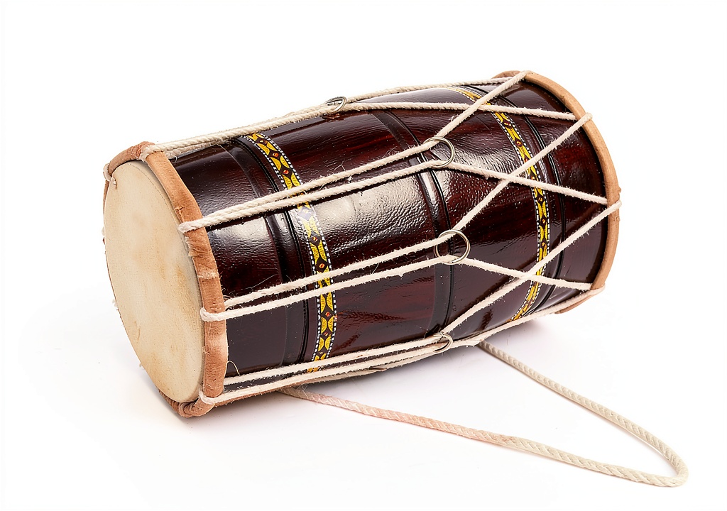 Handcrafted Indian Folk Drum made from wood